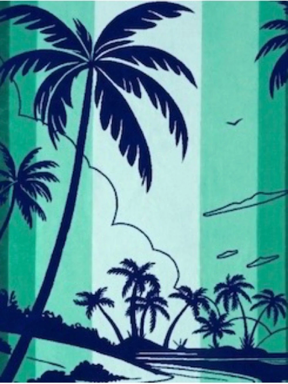 New Beach Towel. Cotton. Blue Hawaiian